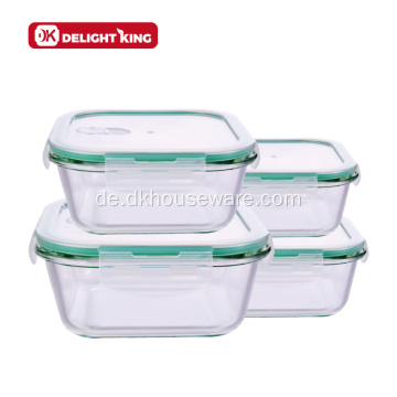 Glas-Lebensmittelbehälter-Set mit Druckventil